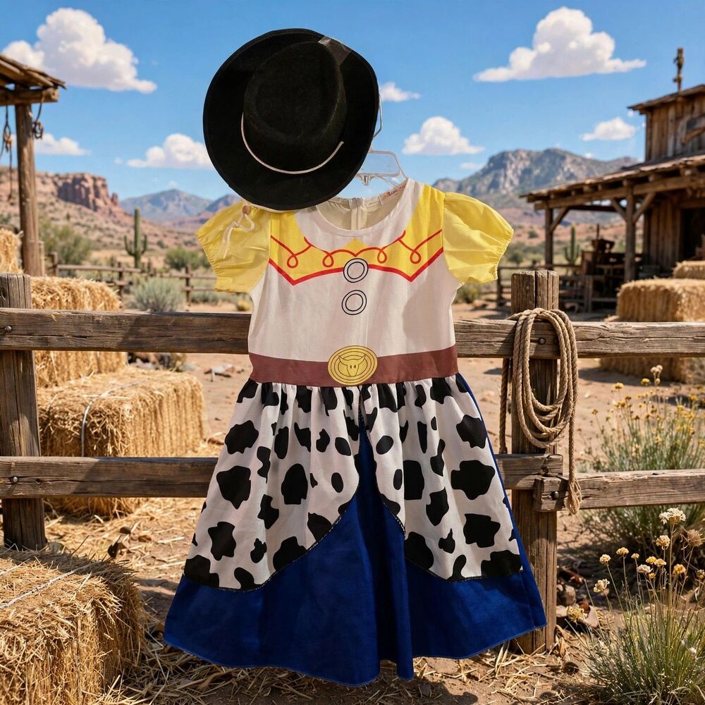 Girls Jessie Inspired Cowgirl Halloween Costume Dress Hat China 140 US 8 10 C227